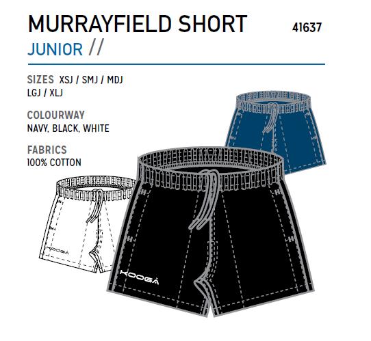 KooGa Murrayfield Shorts Black 38in